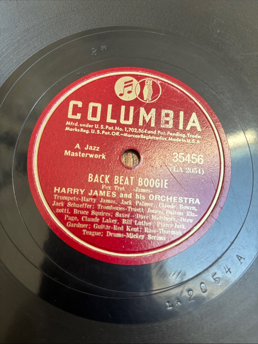 Harry James – Back Beat Boogie / Night Special /Columbia – 35456 Shellac,10", 78
